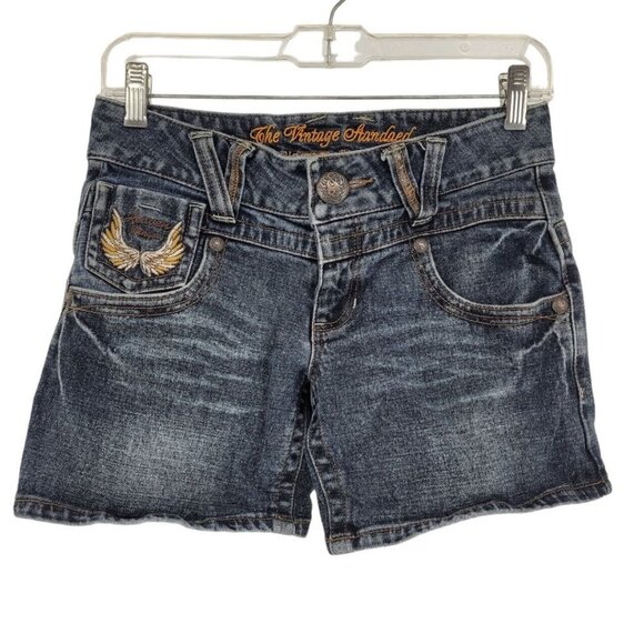 The vintage standard womens 27 per measurements dark wash denim jean shorts - Picture 1 of 8